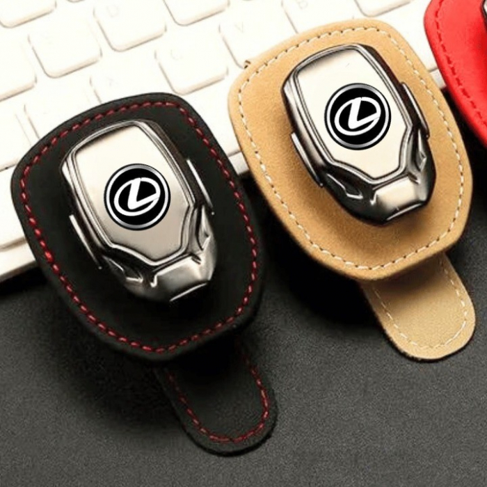 Suport auto ochelari LEXUS - piele neagra ALCANTARA [2]