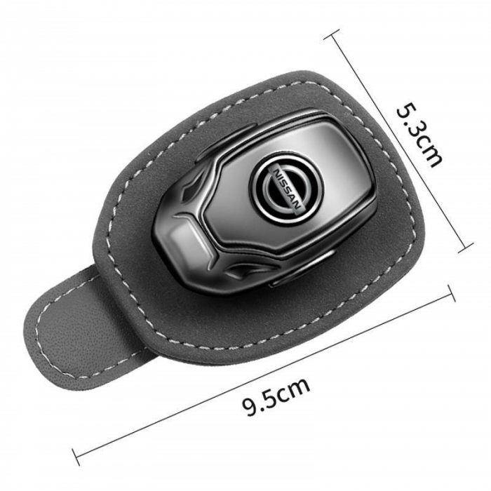 Suport auto ochelari NISSAN - piele neagra ALCANTARA [3]