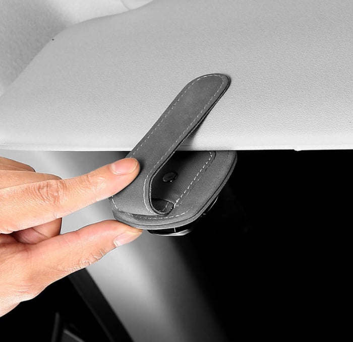 Suport auto ochelari PORSCHE - piele neagra ALCANTARA [9]