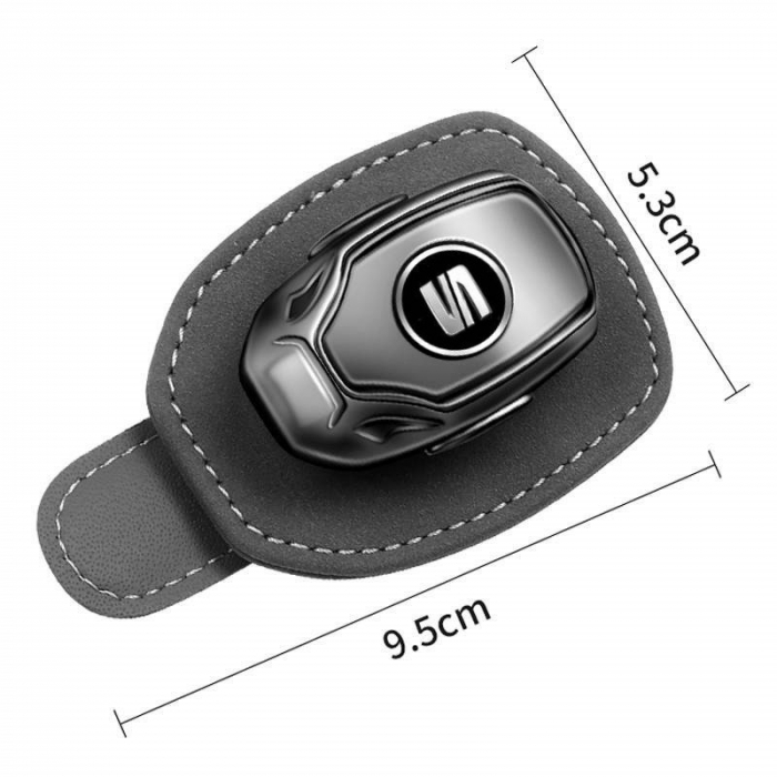Suport auto ochelari SEAT - piele neagra ALCANTARA [3]