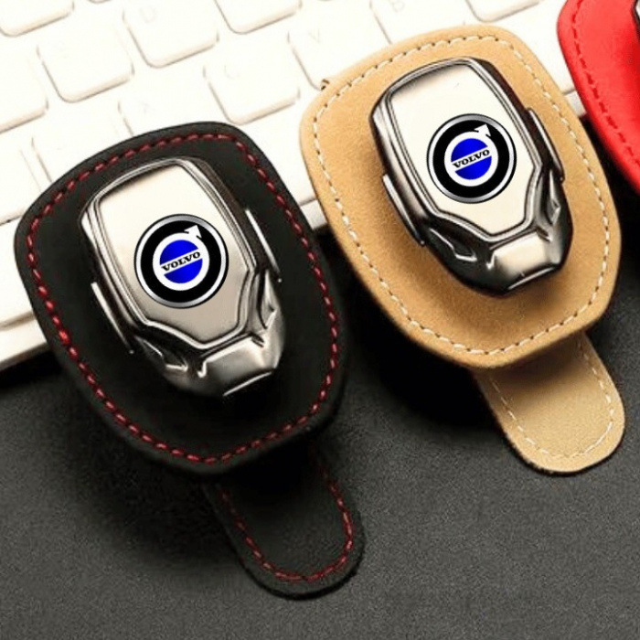 Suport auto ochelari VOLVO - piele neagra ALCANTARA [2]