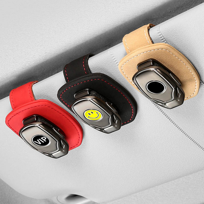 Suport auto ochelari VOLVO - piele neagra ALCANTARA [7]