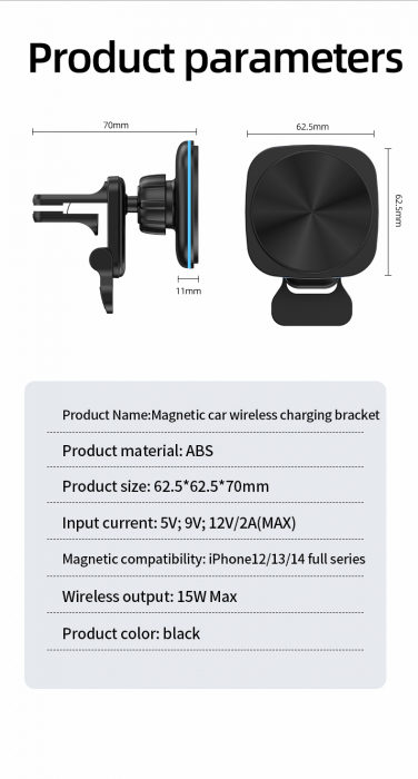 Suport telefon auto cu incarcare wireless [11]