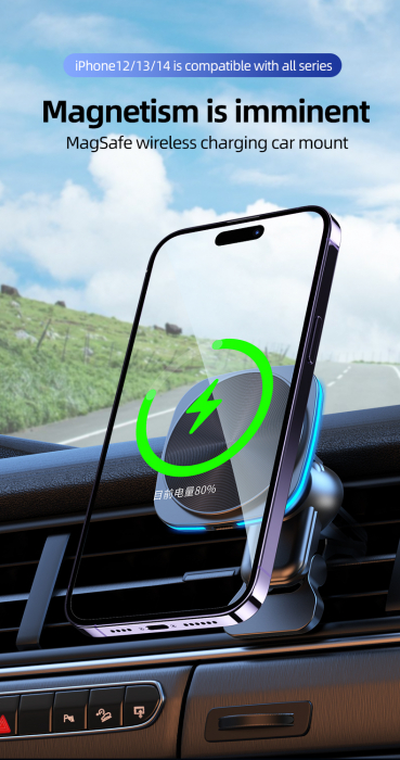 Suport telefon auto cu incarcare wireless [2]