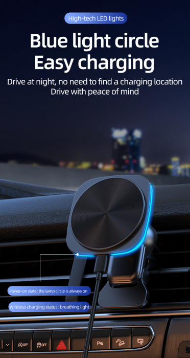 Suport telefon auto cu incarcare wireless [7]