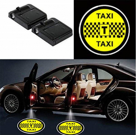 Proiectoare portiera cu holograma - Set 2 Lampi Proiectoare Led Logo Universale TAXI