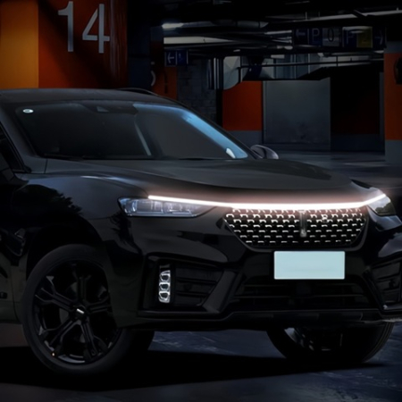 Banda auto LED iluminat capota cu iluminare DINAMICA lumina alb-rece universala 12V [3]