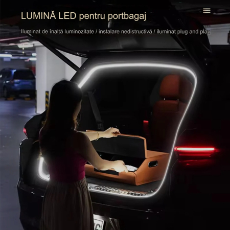 Banda auto LED iluminat portbagaj cu iluminare DINAMICA lumina alb-rece universala 12V - SFX [1]
