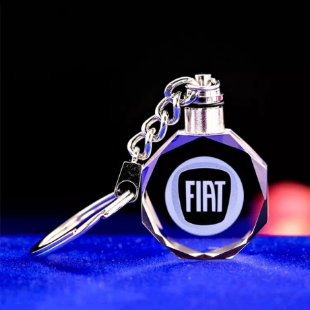 Breloc auto din cristal cu LED - Logo FIAT [1]