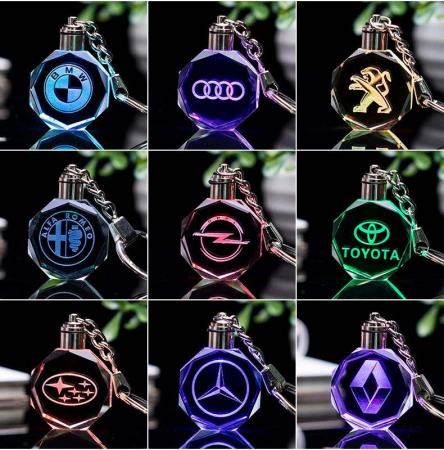 Breloc auto din cristal cu LED - Logo FORD [3]