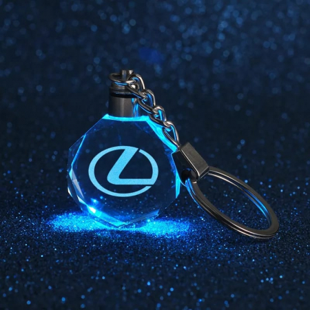 Breloc auto din cristal cu LED - Logo LEXUS [1]