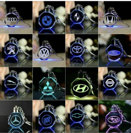 Breloc auto din cristal cu LED - Logo MINI COOPER [1]