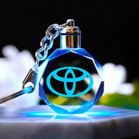 Breloc auto din cristal cu LED - Logo TOYOTA [1]