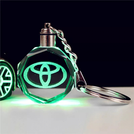 Breloc auto din cristal cu LED - Logo TOYOTA [2]
