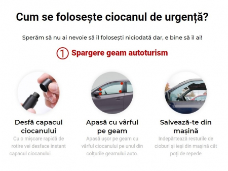 Ciocan de urgenta ( Safety Hammer ) - culoare gri [9]