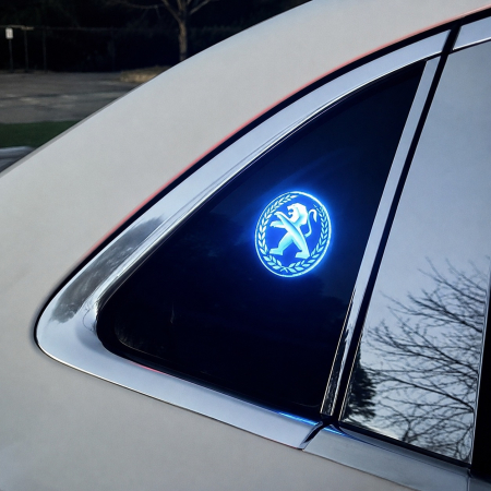 Emblema luminoasa LED - Emblemă Luminoasă LED Auto cu Logo PEUGEOT - set 2 bucati