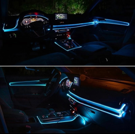 Kit 5 Benzi LED Lumini Ambientale auto RGB - control din aplicatie prin smartphone [4]