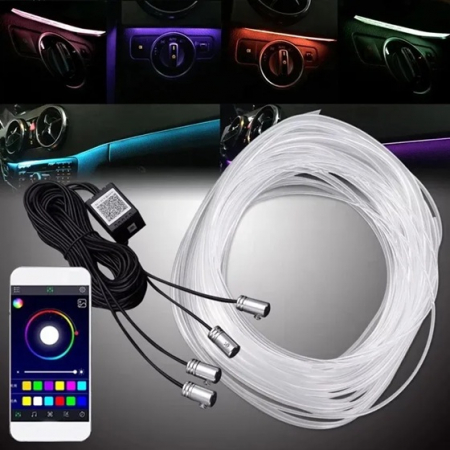 Kit 5 Benzi LED Lumini Ambientale auto RGB - control din aplicatie prin smartphone [3]