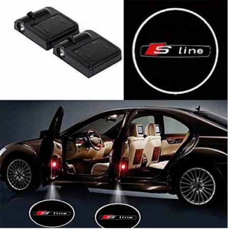 Proiectoare portiera cu holograma - Set 2 Lampi Proiectoare Led Logo Universale AUDI S-Line