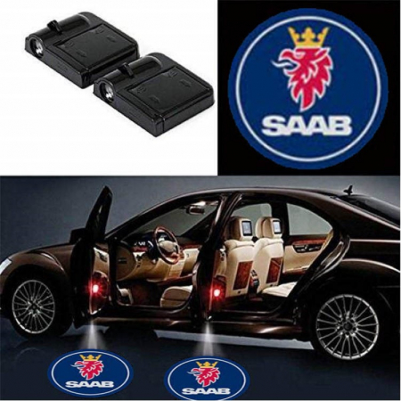 Proiectoare portiera cu holograma - Set 2 Lampi Proiectoare Led Logo Universale SAAB