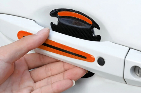 Set 8 Stikere - Autocolante din silicon carbon reflectorizant pentru Protectie Zgarieturi Manere Usa [5]