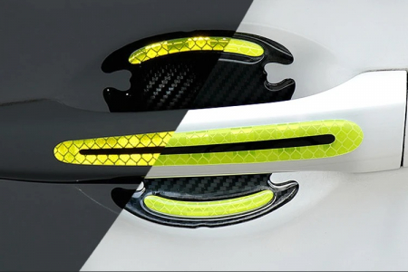 Set 8 Stikere - Autocolante din silicon carbon reflectorizant pentru Protectie Zgarieturi Manere Usa [6]