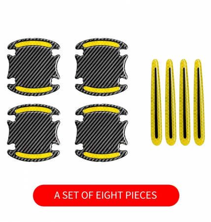Set 8 Stikere - Autocolante din silicon carbon reflectorizant pentru Protectie Zgarieturi Manere Usa [3]