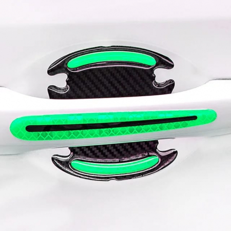 Set 8 Stikere - Autocolante din silicon carbon reflectorizant pentru Protectie Zgarieturi Manere Usa [7]
