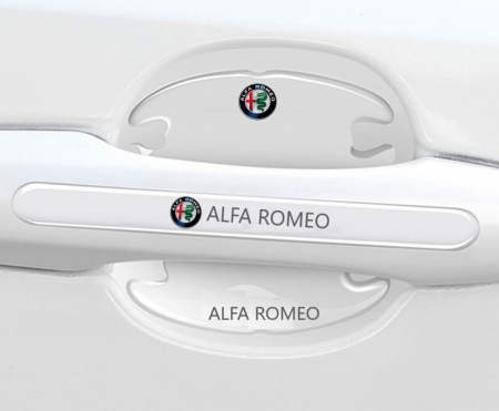 Set 8 Stikere - Autocolante Transparente pentru Protectie Zgarieturi Manere Usa - Alfa Romeo [1]