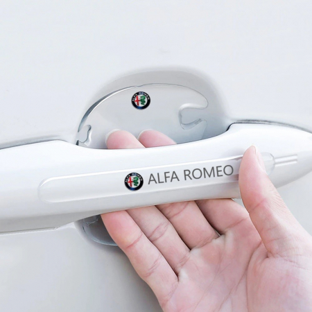 Protectii Manere exterioare usa - Set 8 Stikere - Autocolante Transparente pentru Protectie Zgarieturi Manere Usa - Alfa Romeo
