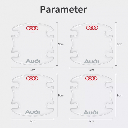 Set 8 Stikere - Autocolante Transparente pentru Protectie Zgarieturi Manere Usa - AUDI [3]