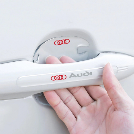 Protectii Manere exterioare usa - Set 8 Stikere - Autocolante Transparente pentru Protectie Zgarieturi Manere Usa - AUDI