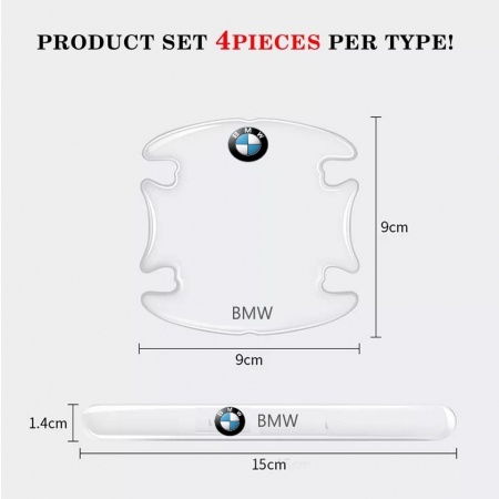 Set 8 Stikere - Autocolante Transparente pentru Protectie Zgarieturi Manere Usa - BMW [2]