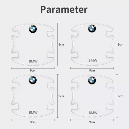 Set 8 Stikere - Autocolante Transparente pentru Protectie Zgarieturi Manere Usa - BMW [3]