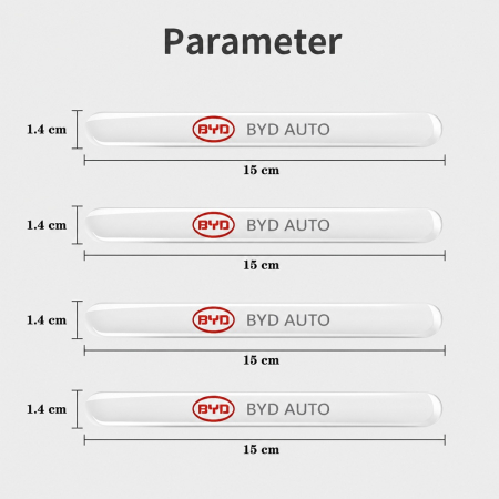Set 8 Stikere - Autocolante Transparente pentru Protectie Zgarieturi Manere Usa - BYD [4]