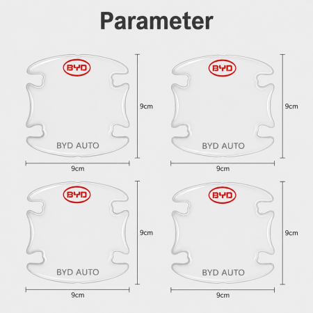 Set 8 Stikere - Autocolante Transparente pentru Protectie Zgarieturi Manere Usa - BYD [3]