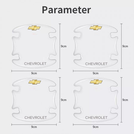 Set 8 Stikere - Autocolante Transparente pentru Protectie Zgarieturi Manere Usa - CHEVROLET [3]