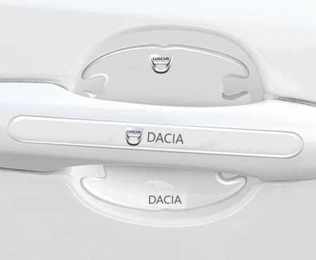 Set 8 Stikere - Autocolante Transparente pentru Protectie Zgarieturi Manere Usa - DACIA [1]