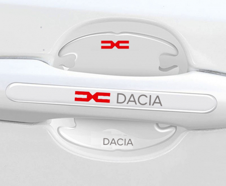Set 8 Stikere - Autocolante Transparente pentru Protectie Zgarieturi Manere Usa - DACIA [1]