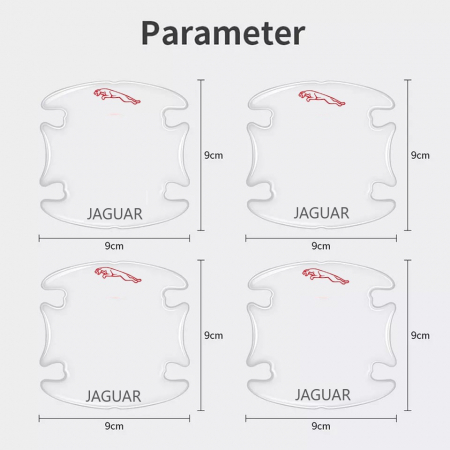 Set 8 Stikere - Autocolante Transparente pentru Protectie Zgarieturi Manere Usa - JAGUAR [3]