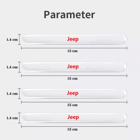 Set 8 Stikere - Autocolante Transparente pentru Protectie Zgarieturi Manere Usa - JEEP [4]