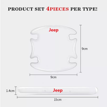Set 8 Stikere - Autocolante Transparente pentru Protectie Zgarieturi Manere Usa - JEEP [2]