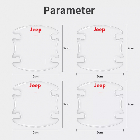 Set 8 Stikere - Autocolante Transparente pentru Protectie Zgarieturi Manere Usa - JEEP [3]