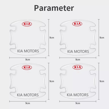 Set 8 Stikere - Autocolante Transparente pentru Protectie Zgarieturi Manere Usa - Kia [3]