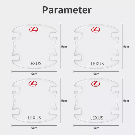 Set 8 Stikere - Autocolante Transparente pentru Protectie Zgarieturi Manere Usa - LEXUS [3]