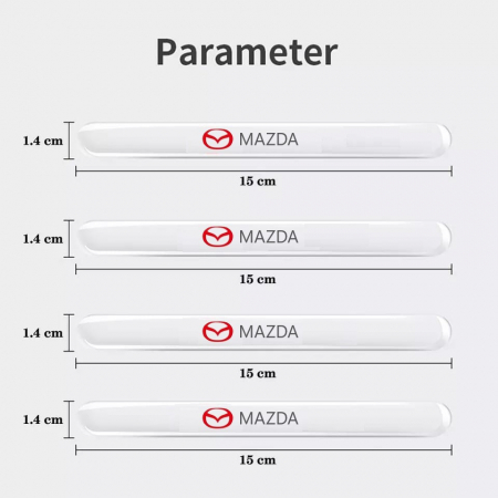 Set 8 Stikere - Autocolante Transparente pentru Protectie Zgarieturi Manere Usa - MAZDA [4]
