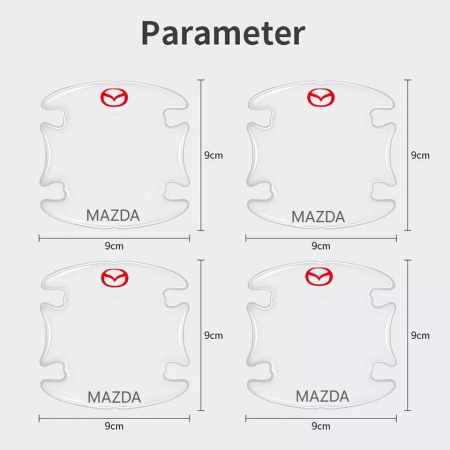 Set 8 Stikere - Autocolante Transparente pentru Protectie Zgarieturi Manere Usa - MAZDA [3]