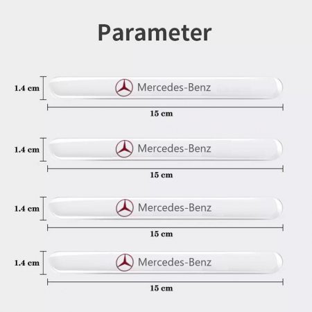 Set 8 Stikere - Autocolante Transparente pentru Protectie Zgarieturi Manere Usa - Mercedes [4]