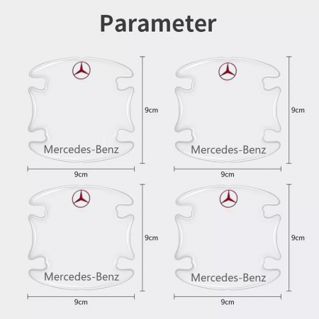 Set 8 Stikere - Autocolante Transparente pentru Protectie Zgarieturi Manere Usa - Mercedes [3]