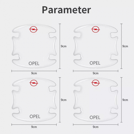 Set 8 Stikere - Autocolante Transparente pentru Protectie Zgarieturi Manere Usa - OPEL [3]
